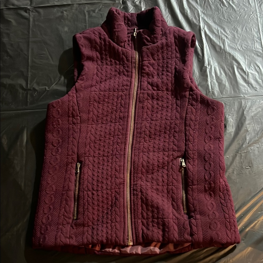 Lemon Tart Quilted Vest - Maroon